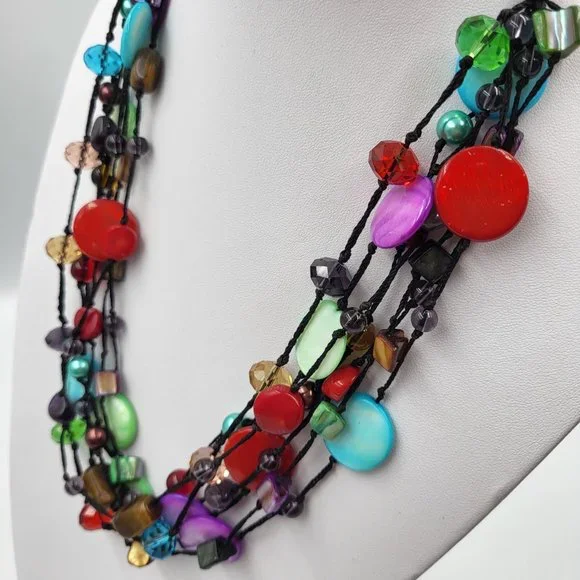 Black Rope Multistrand with Multi-Colour Beads - Picture 3 of 7